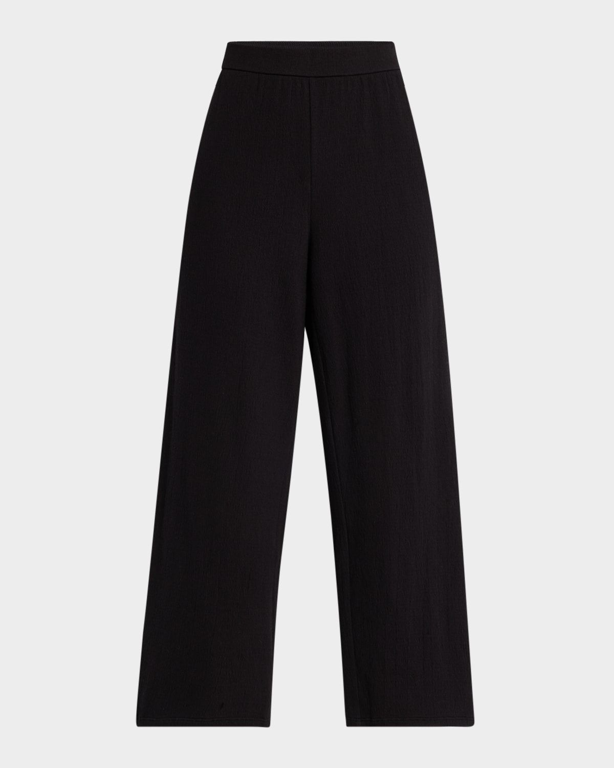Cropped Wide-Leg Crinkled Jersey Pants