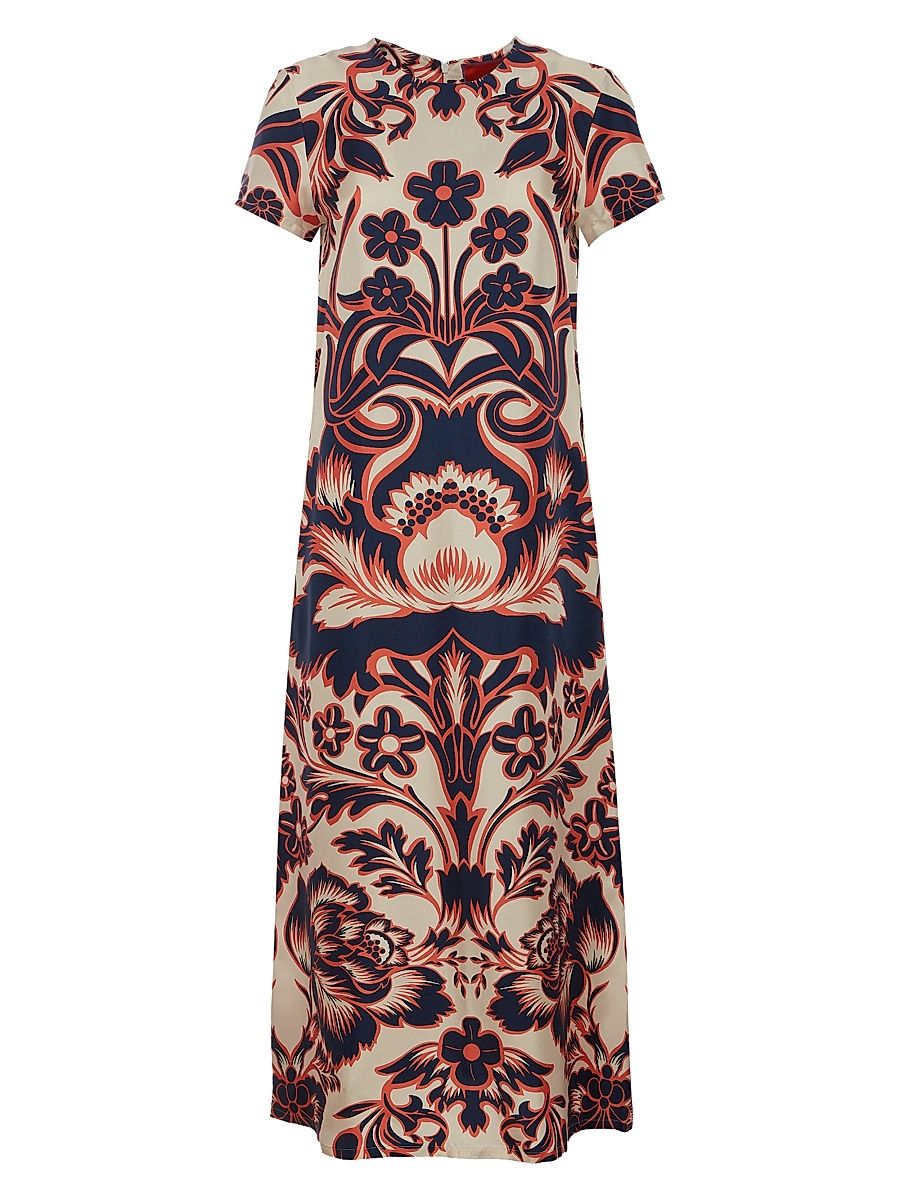 Women's Swing Dress - Red Blue - Size Large