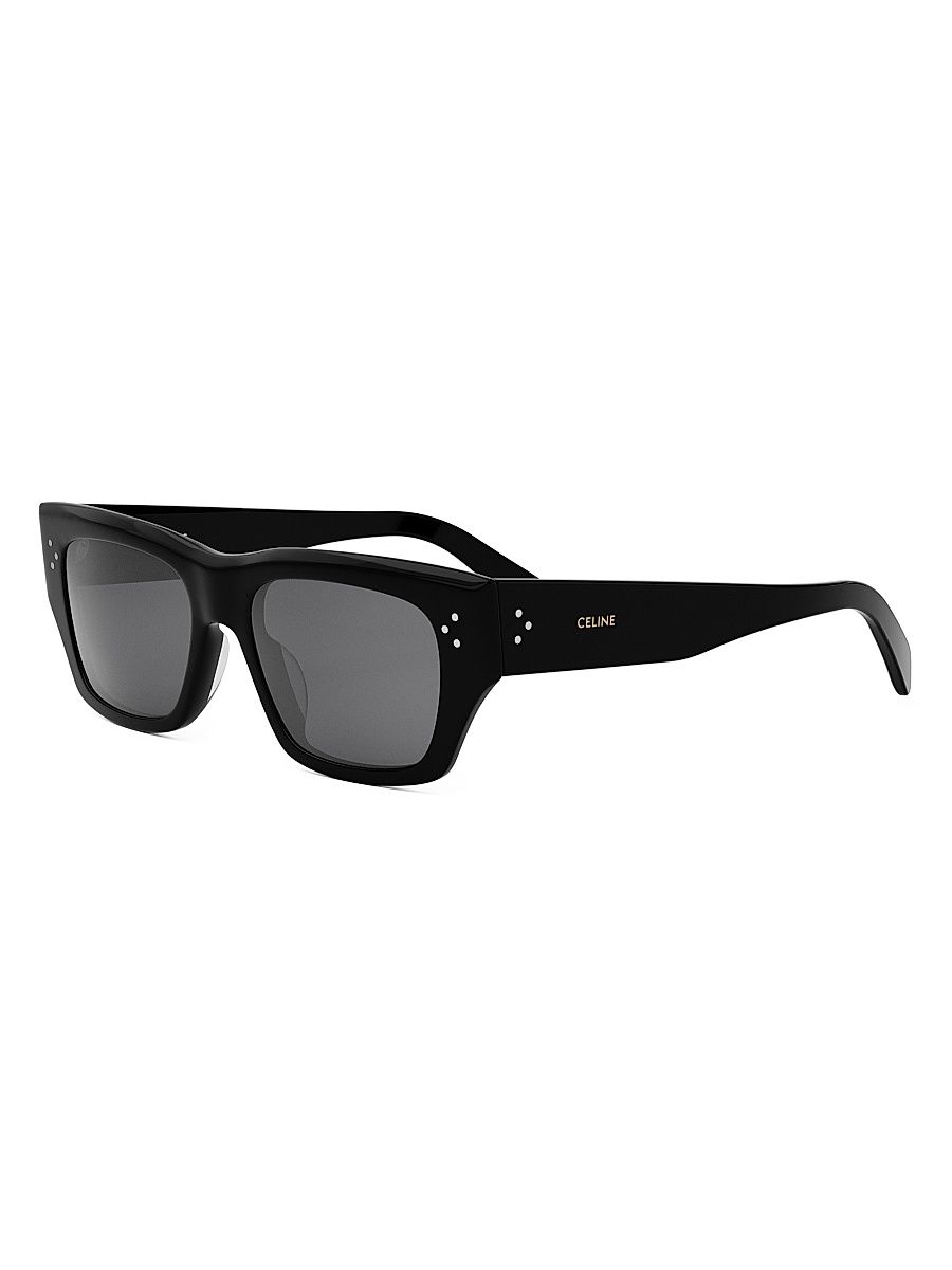 Men's 3 Dots 57MM Butterfly Sunglasses - Shiny Black Gradient Smoke