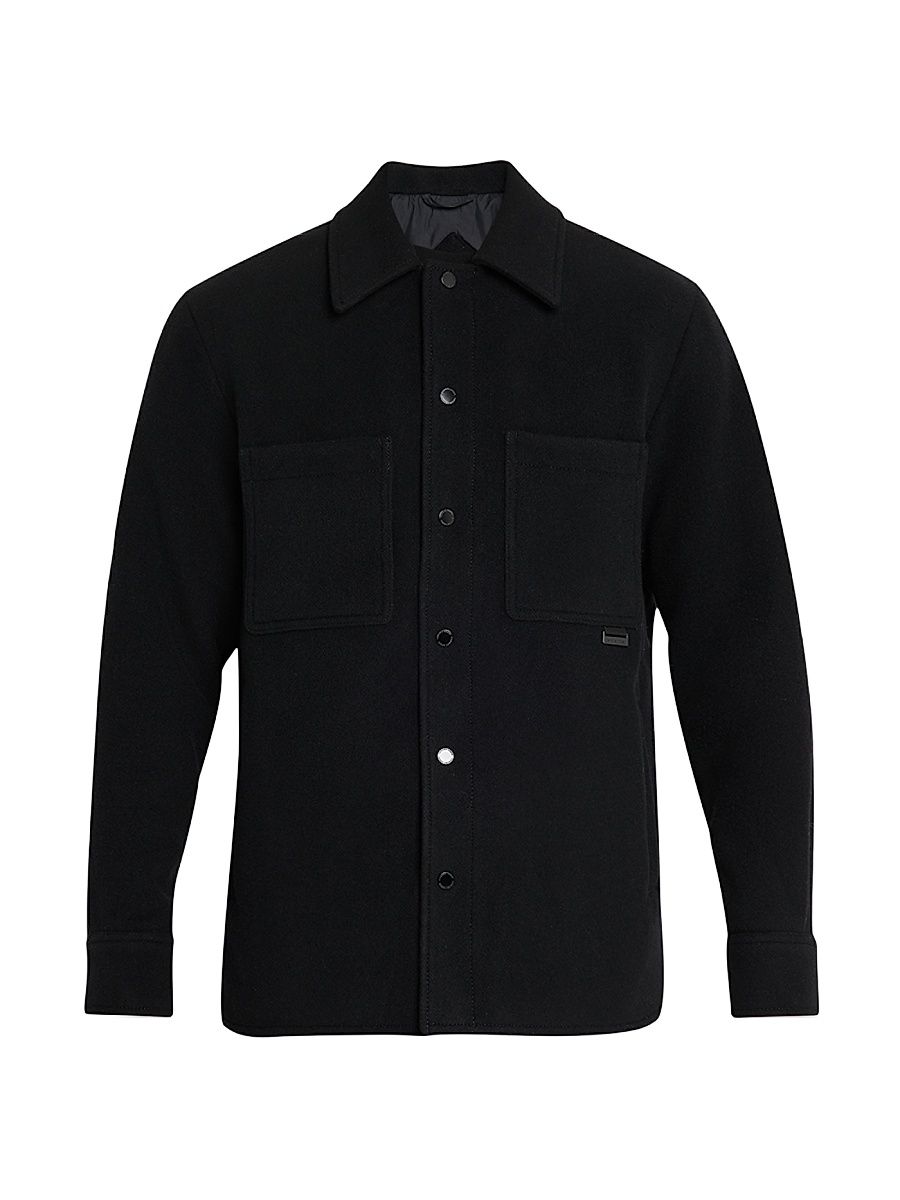 Men's Atkinson Wool-Blend Shirt Jacket - Black - Size Medium