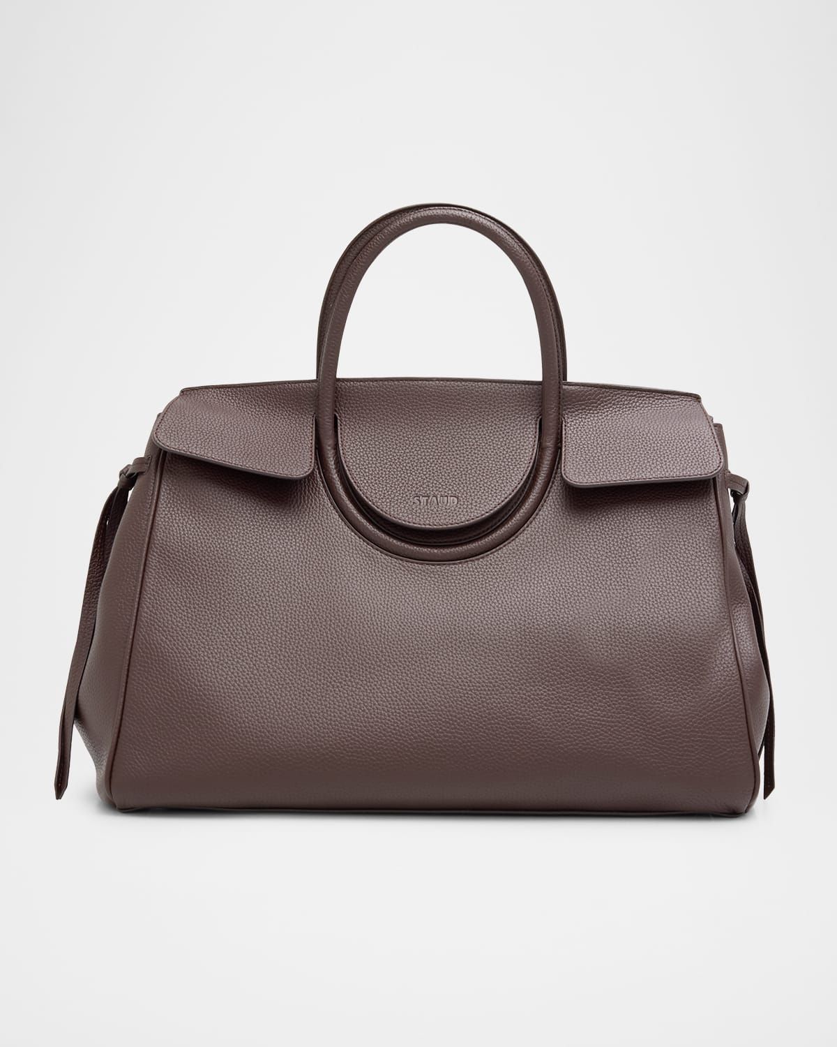 Maude Pebble Leather Carryall Top-Handle Bag
