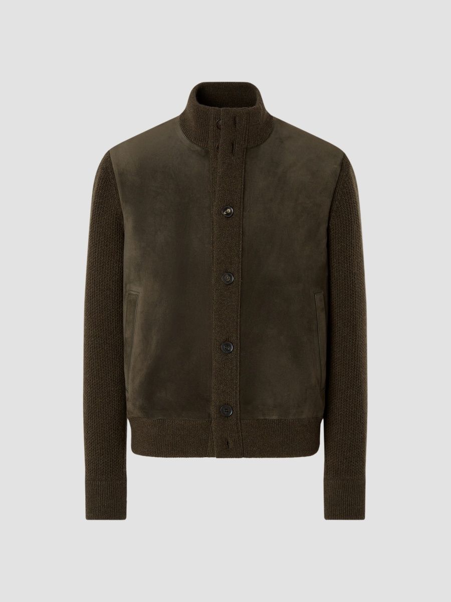 ZEGNA Men's Oasi Cashmere Blouson Sweater - Dark Olive Green - Size 48