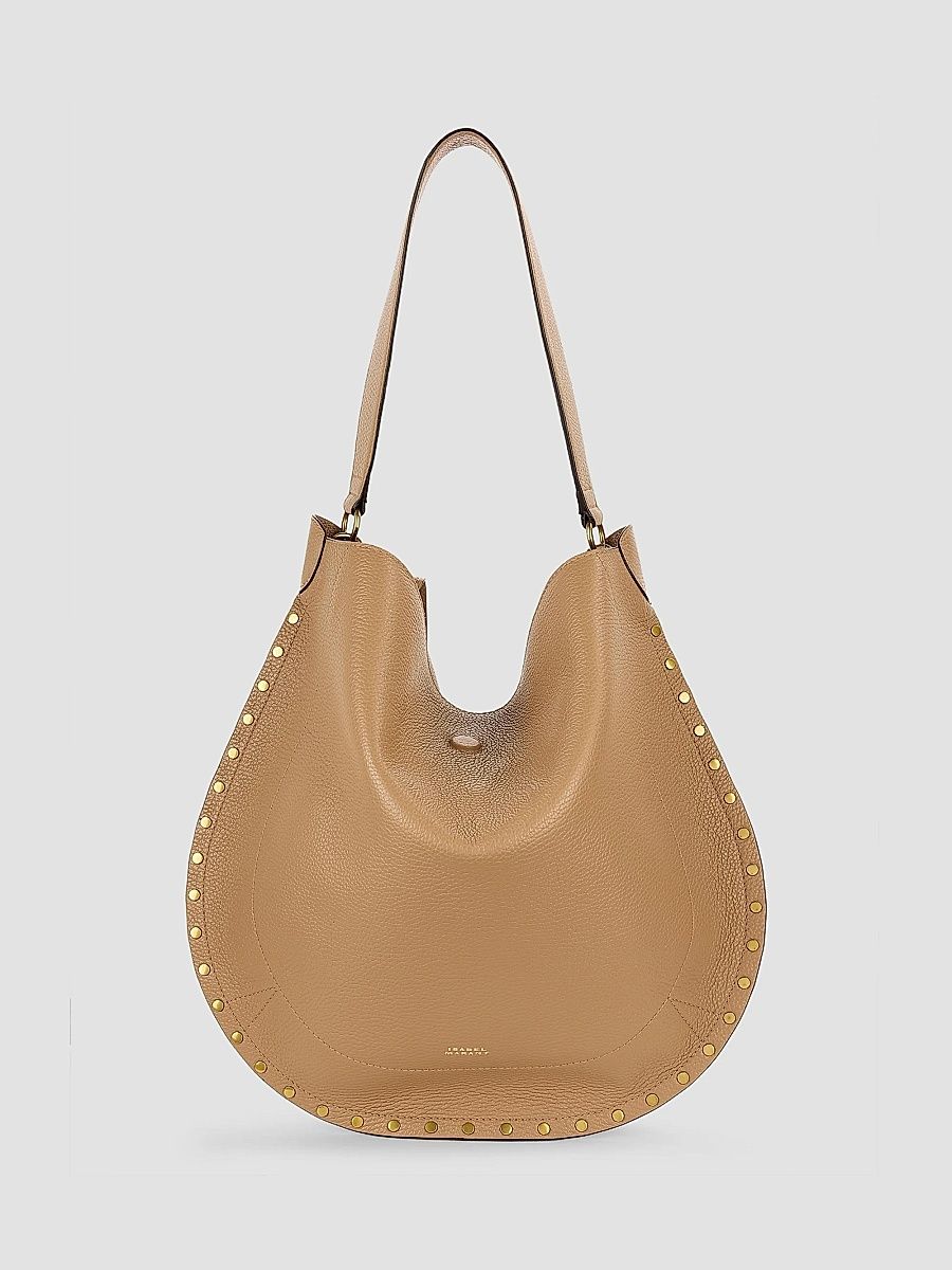 Isabel Marant Women's Oskan Grained Leather Hobo Bag - Cappuccino