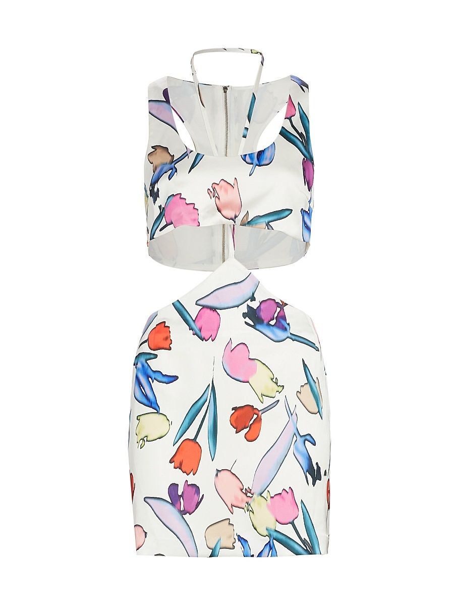 Women's Ekatarina Cutout Minidress - Bright White Print - Size 6