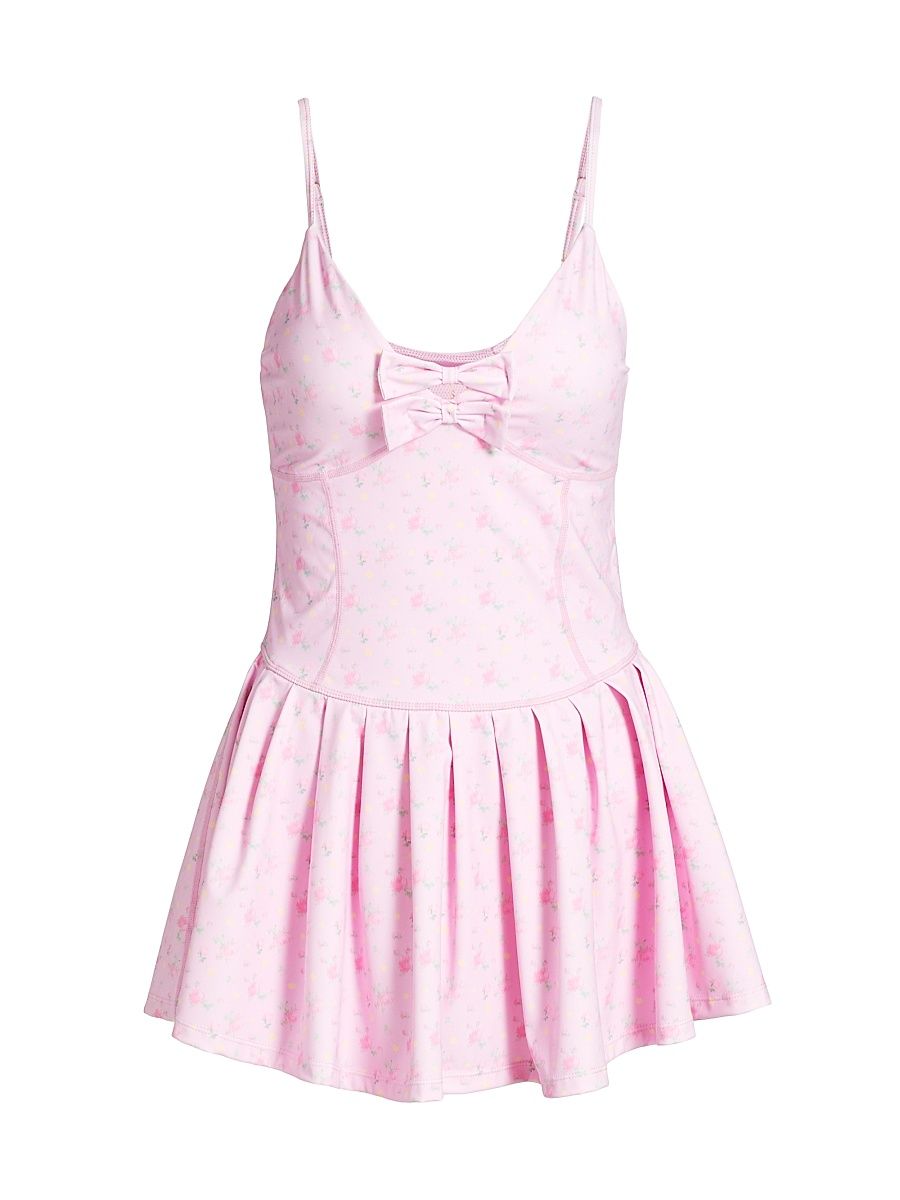 Women's Hubert Active Floral Bow Minidress - Ibiza Sunset - Size Large