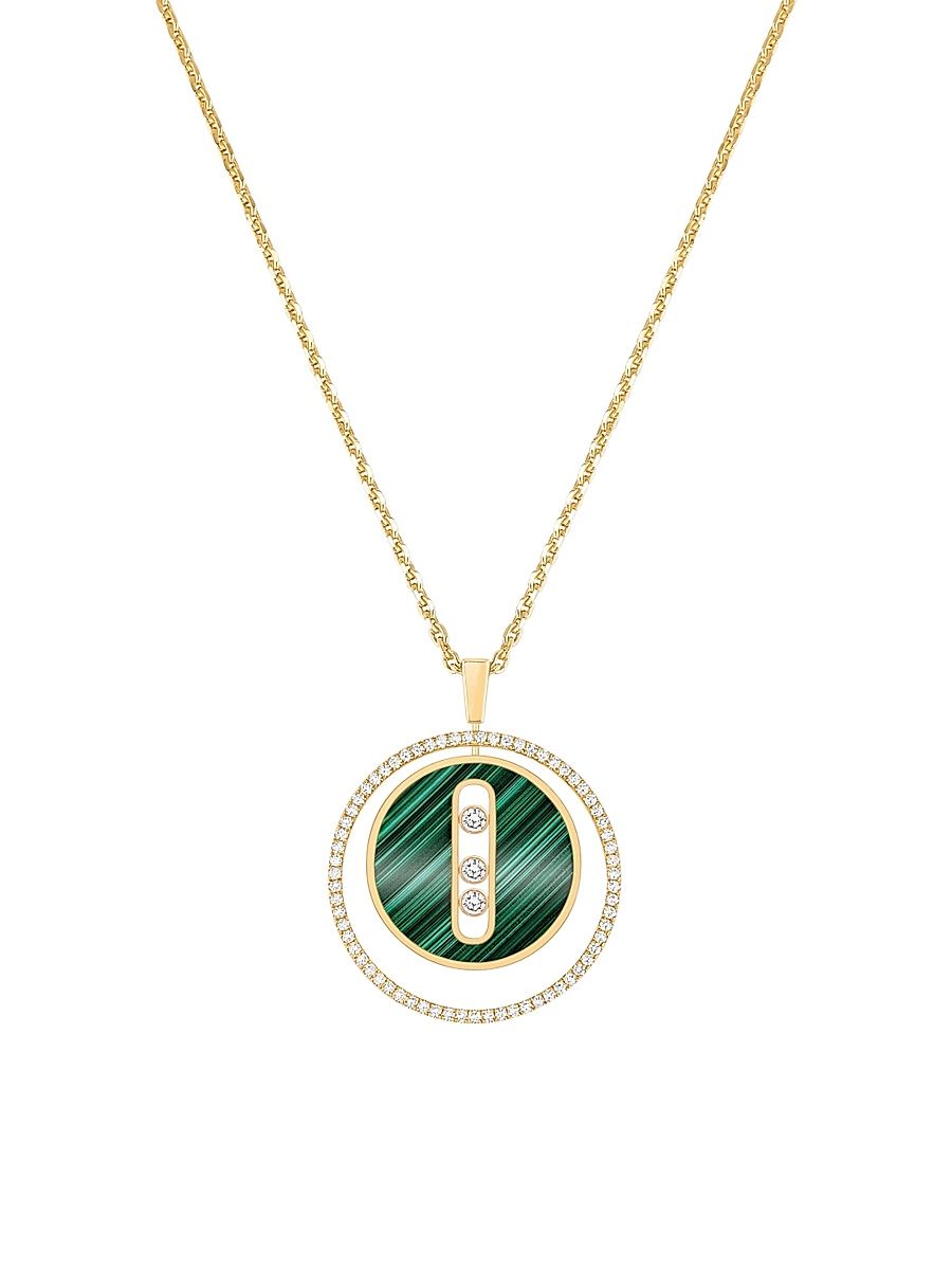 Women's Lucky Move 18K Yellow Gold, Malachite & Diamond Pendant Necklace - Yellow Gold