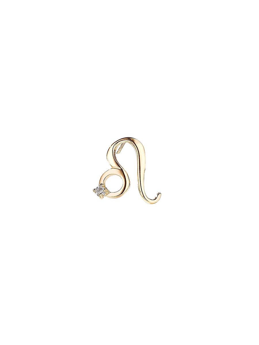 Women's Twenty 14K Gold & Diamond Leo Stud Earring