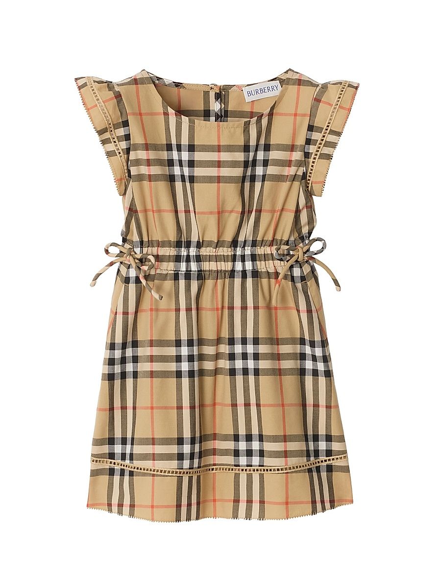 Baby Girl's, Little Girl's & Girl's Check Side-Tie Dress - Sand - Size 3
