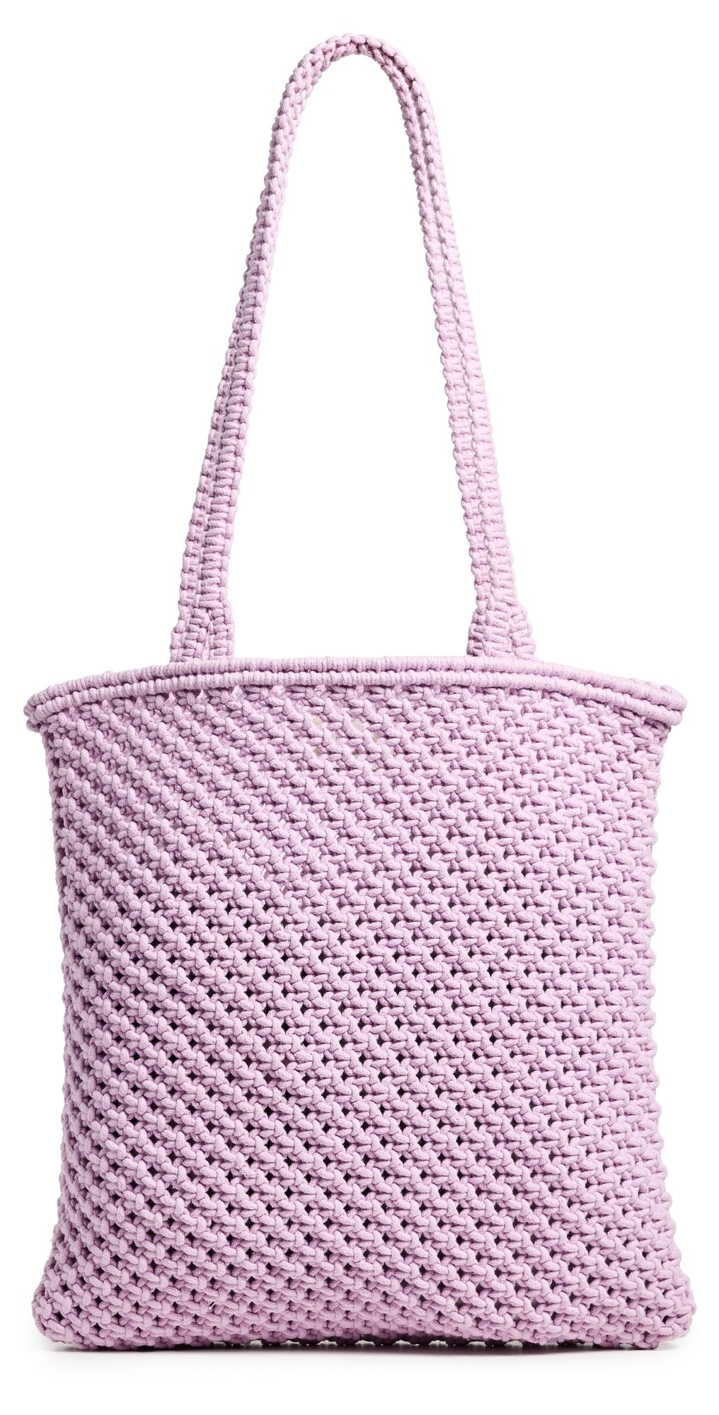 Faherty Sunwashed Macrame Shopper Tote Lavender Frost One Size