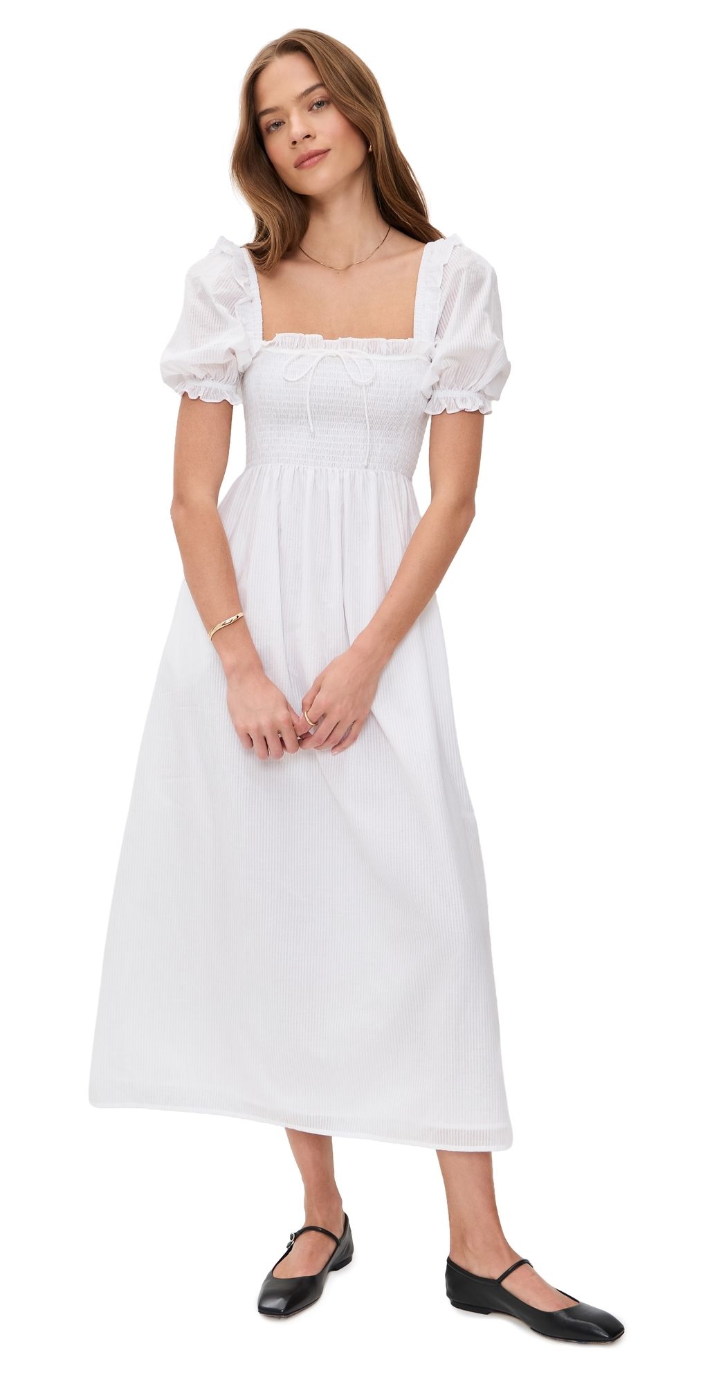 Hill House Home The Scarlett Midi Nap Dress White XXL