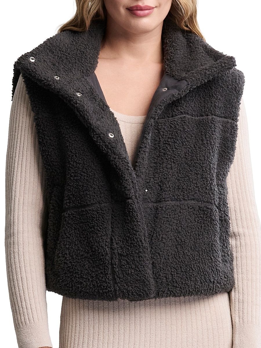 Women's Cozychic Brushed Puffer Vest - Carbon - Size XL