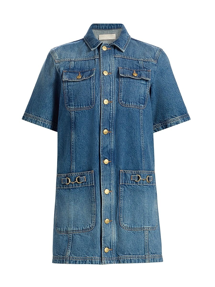 Women's Painters Denim Mini-Shirtdress - Danube - Size XL