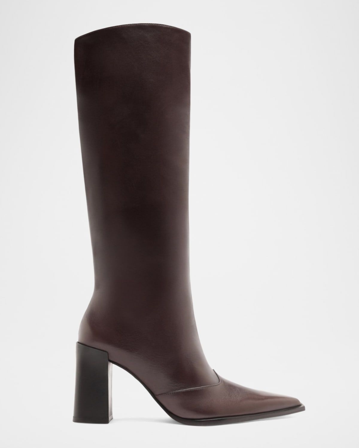 Raffaela Up Leather Block-Heel Knee-High Boots