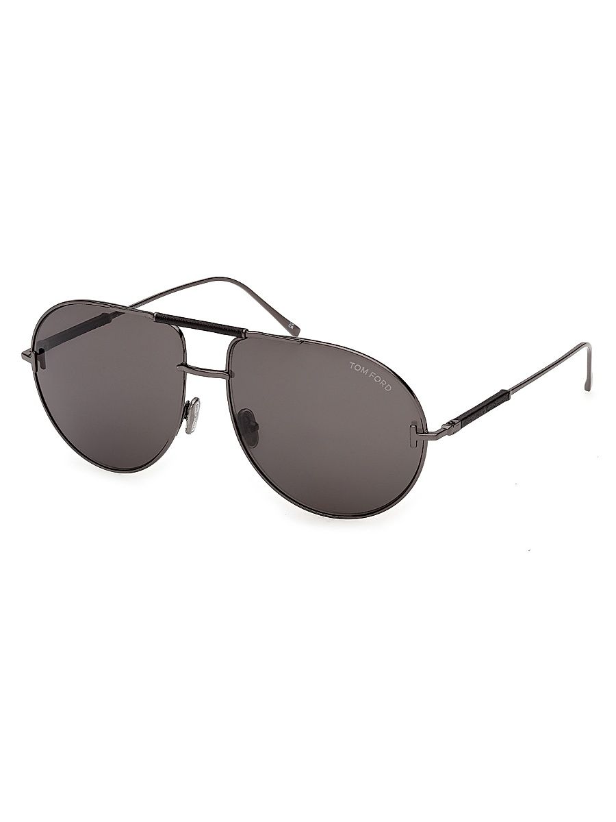 Men's Lou 62MM Aviator Sunglasses - Dark Gunmetal