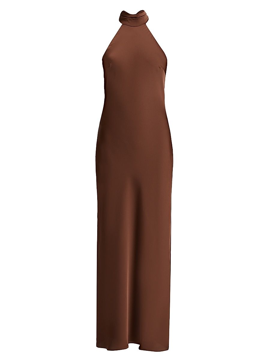 Women's Trina Sateen Sleeveless Maxi Dress - Coffee - Size 6