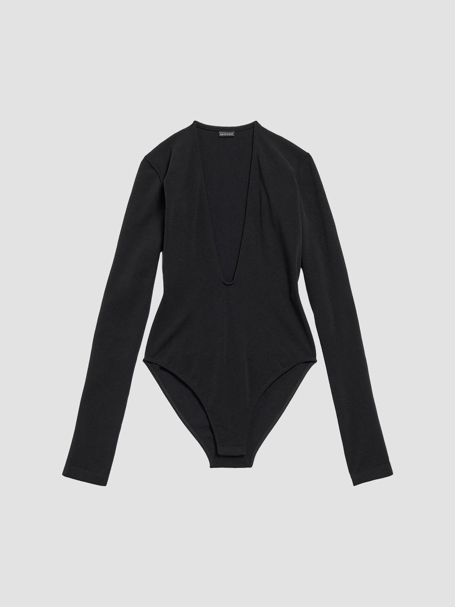 Balenciaga Women's V-Neck Body Top - Black - Size 4