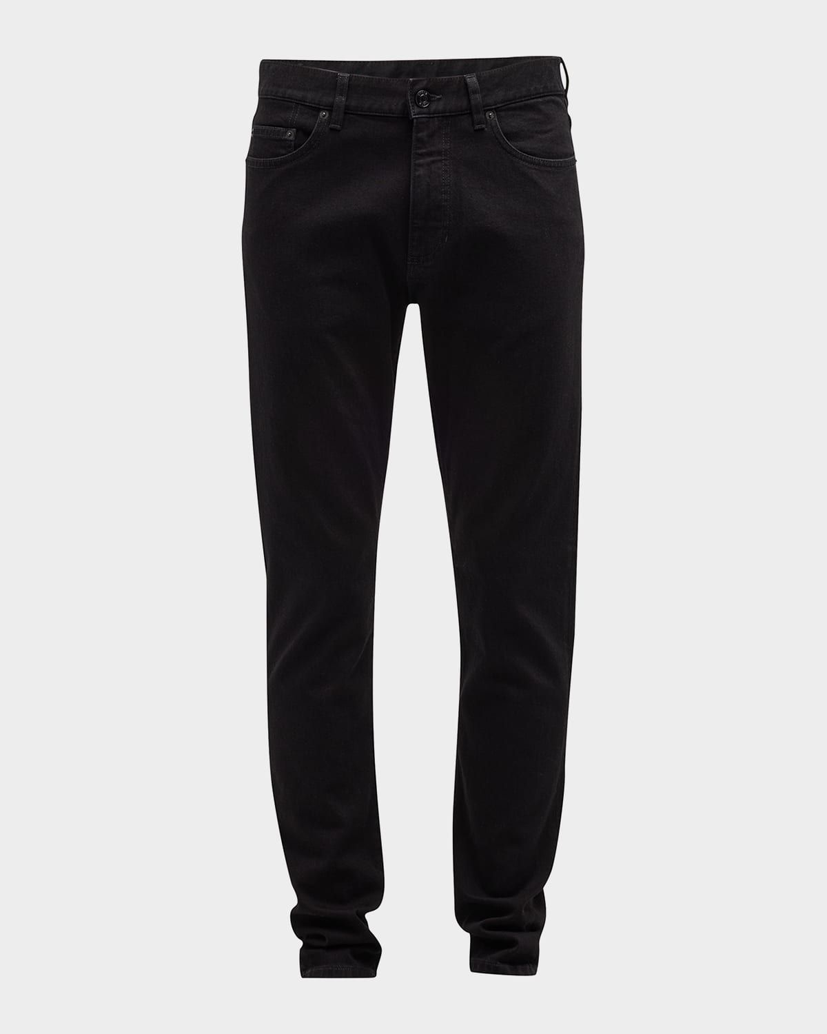 Men & apos;s 5-Pocket Black Wash Denim Jeans