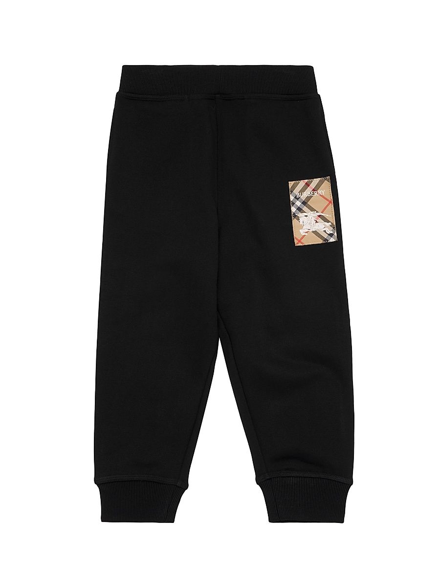 Little Boy's & Boy's EKD Check Joggers - Black - Size 8
