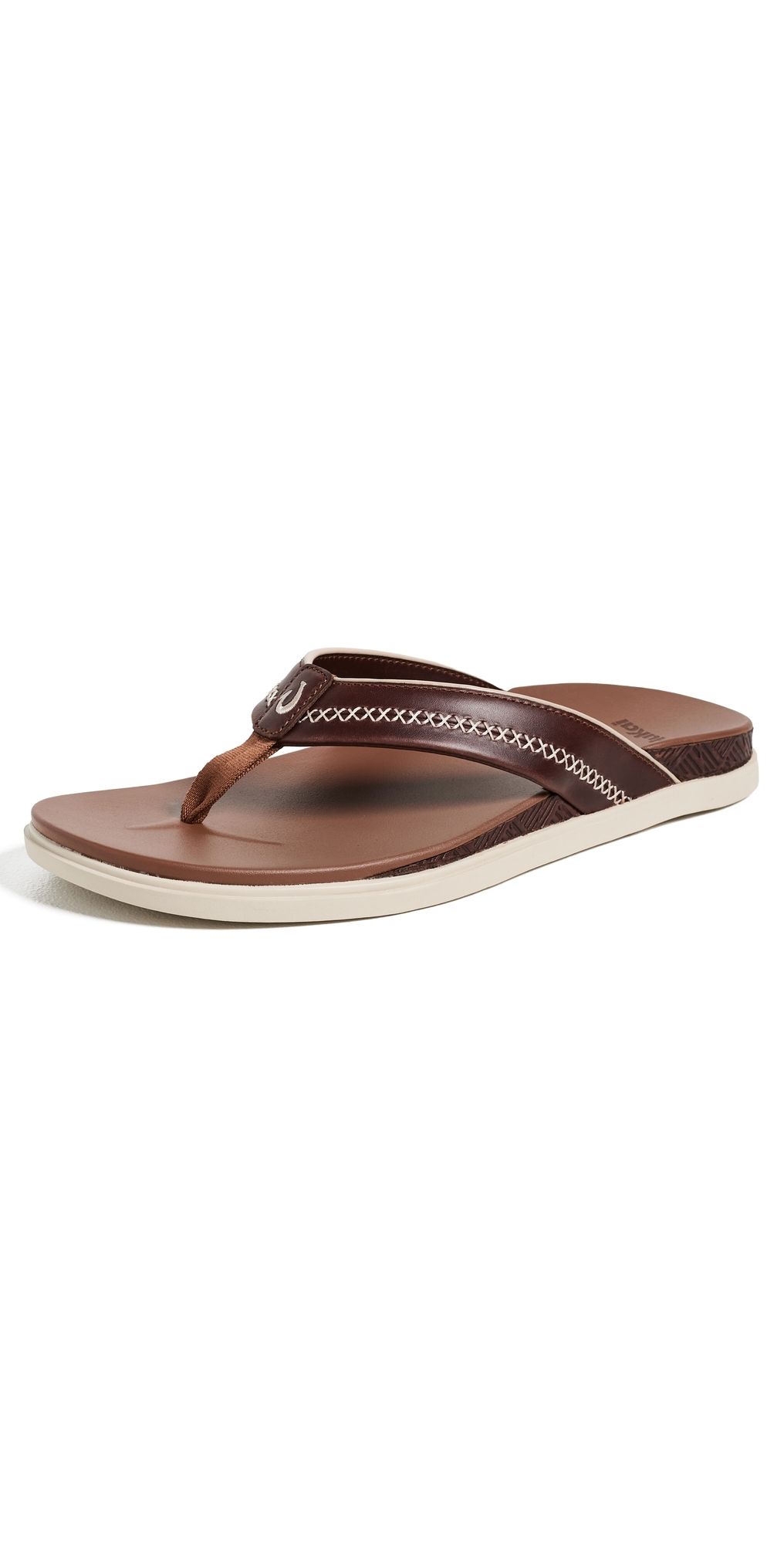 OluKai Shoreline Leather Sandals Toffee 10