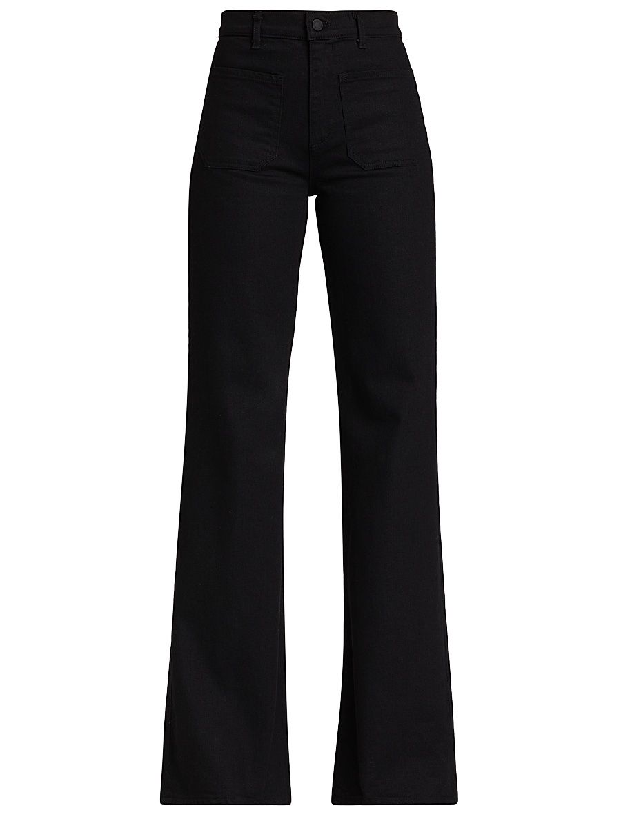 Women's Florence High-Rise Wide-Leg Jeans - Black - Size 30