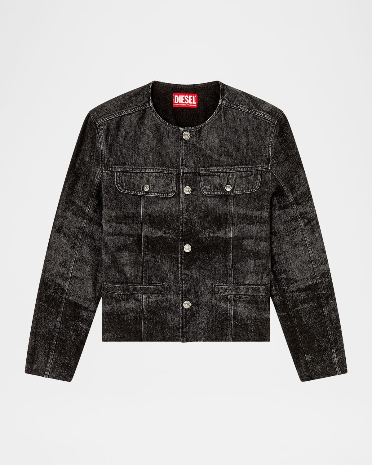 Men & apos;s Denim Cropped Jacket