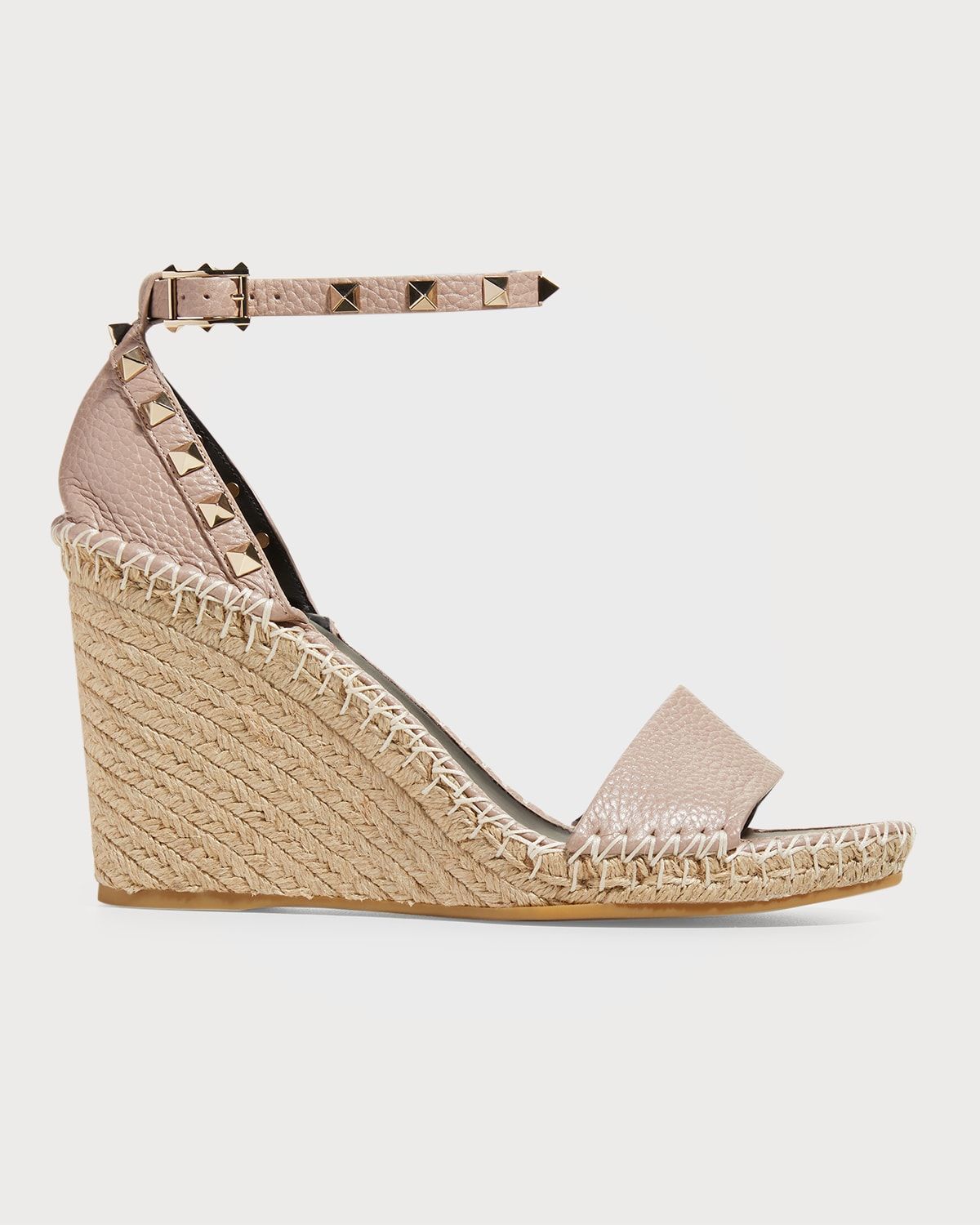 Rockstud Double Espadrille Wedge Sandals