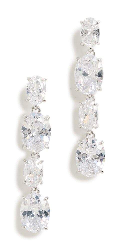 SHASHI Bessett Oval Drop Earrings Silver One Size