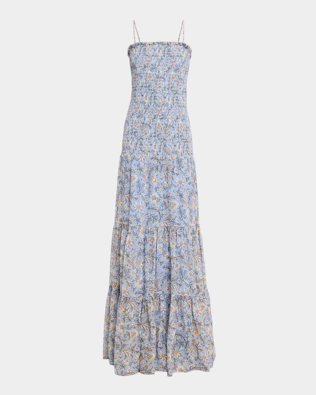 Clem Floral Cotton-Silk Chiffon Maxi Dress