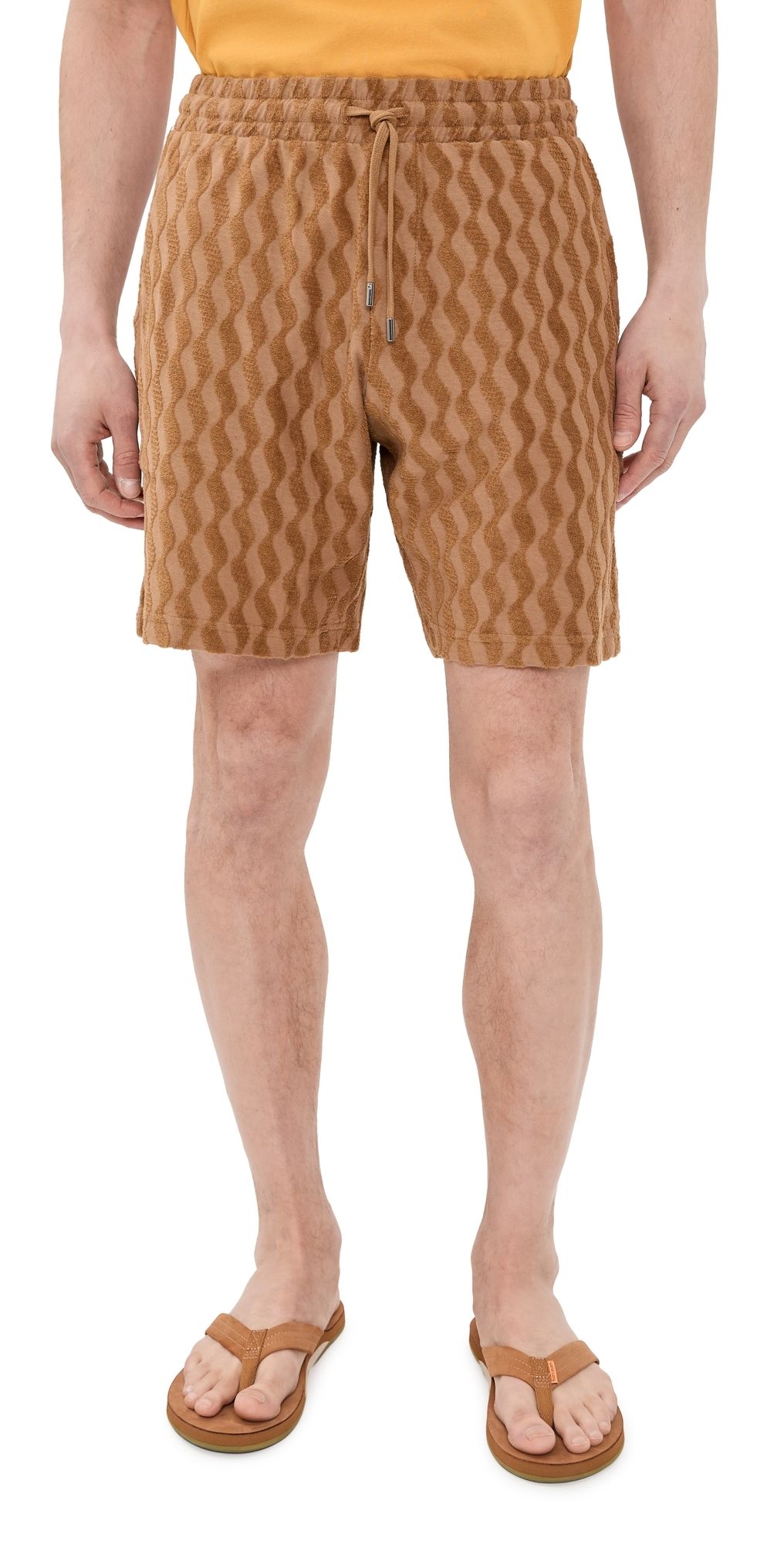 Frescobol Carioca Augusto Listra Jacquard Terry Shorts Caramel XL
