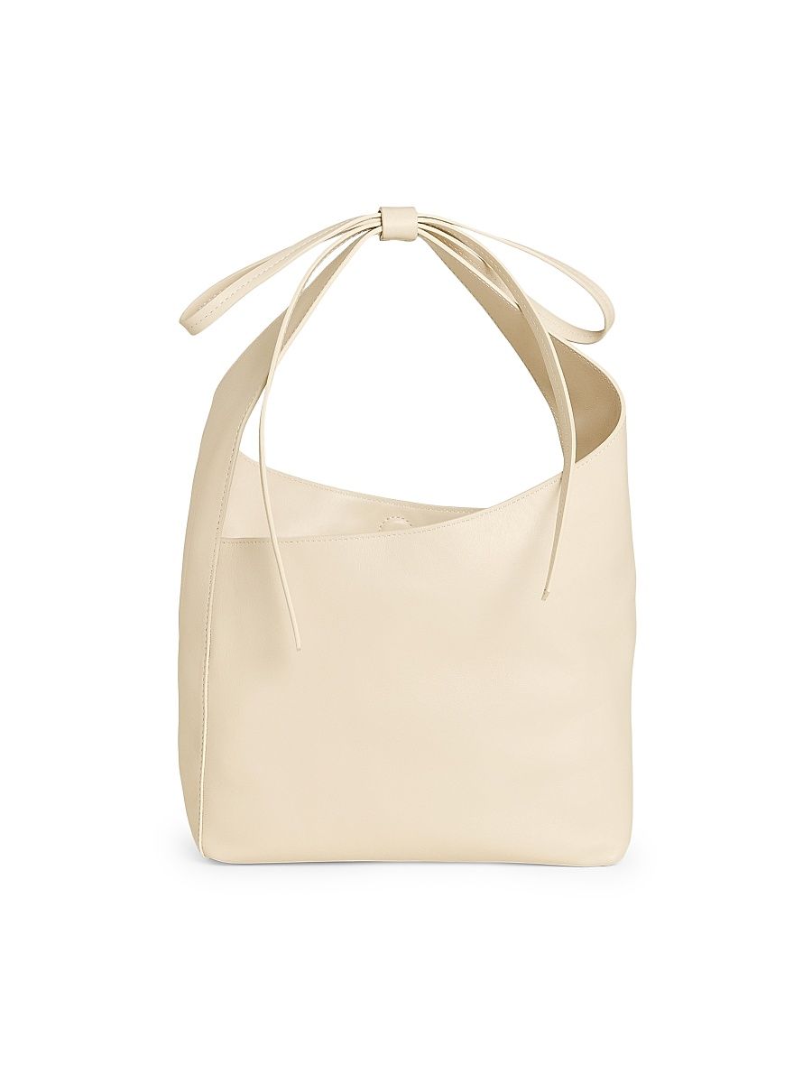 Women's Small Vittoria Leather Tote - Cream Puff Leather