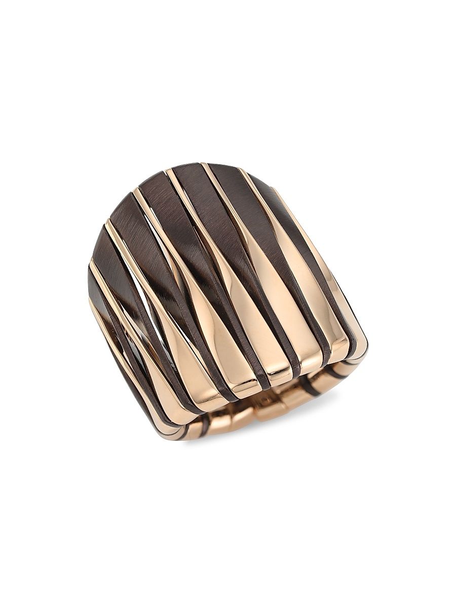 Women's Coucher Du Soleil 18K Rose Gold & Bronze Tapered Ring - Rose Gold Bronze - Size 6