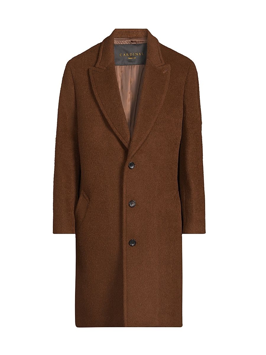 Men's Mercury Wool-Alpaca-Mohair Coat - Rosewood - Size Medium