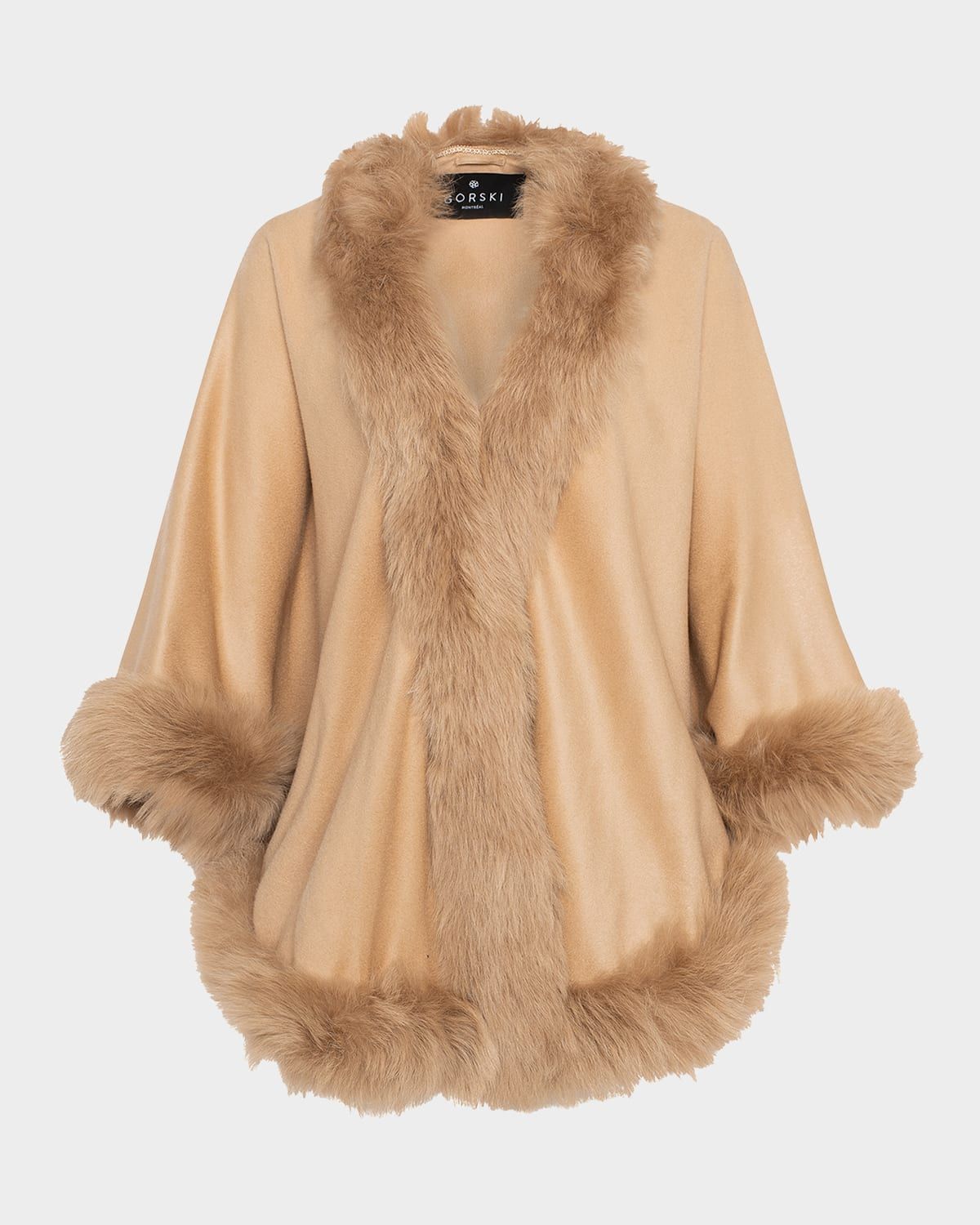 Cashmere Cape with Toscana Shearling Lamb Trim