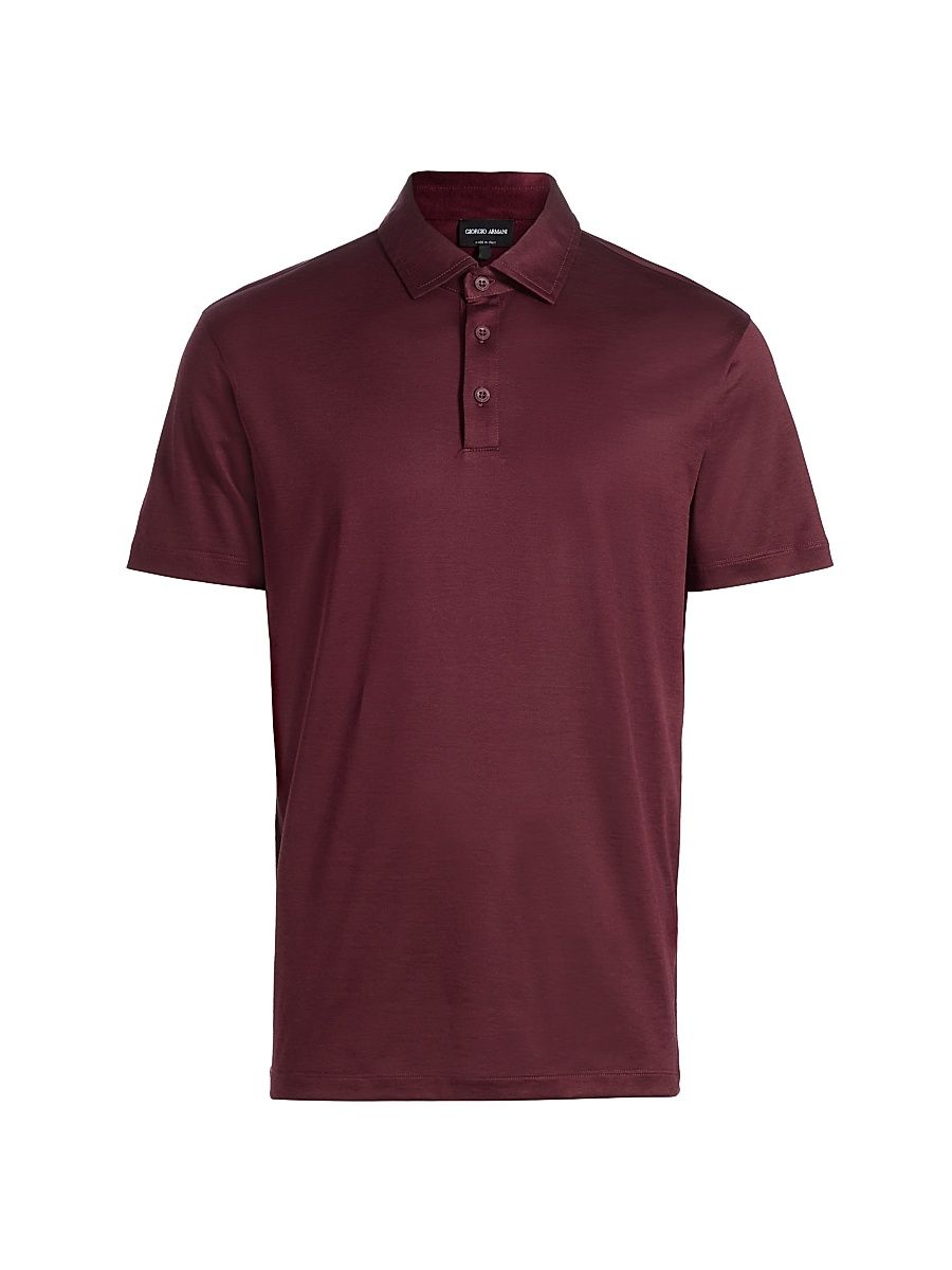 Men's Solid Jersey Polo Shirt - Ruby - Size 40