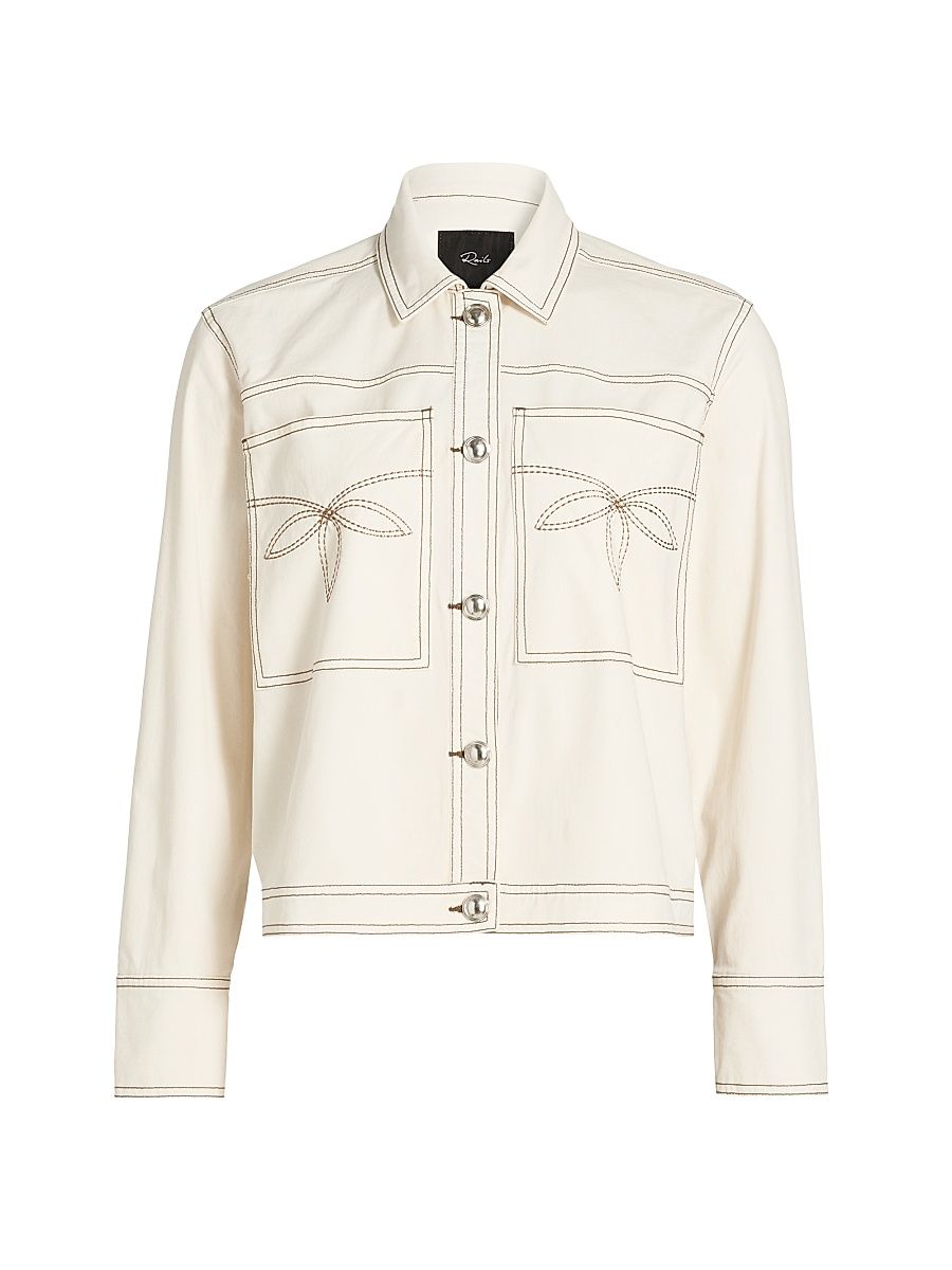 Women's Briggs Stretch-Cotton Jacket - Bone - Size Large