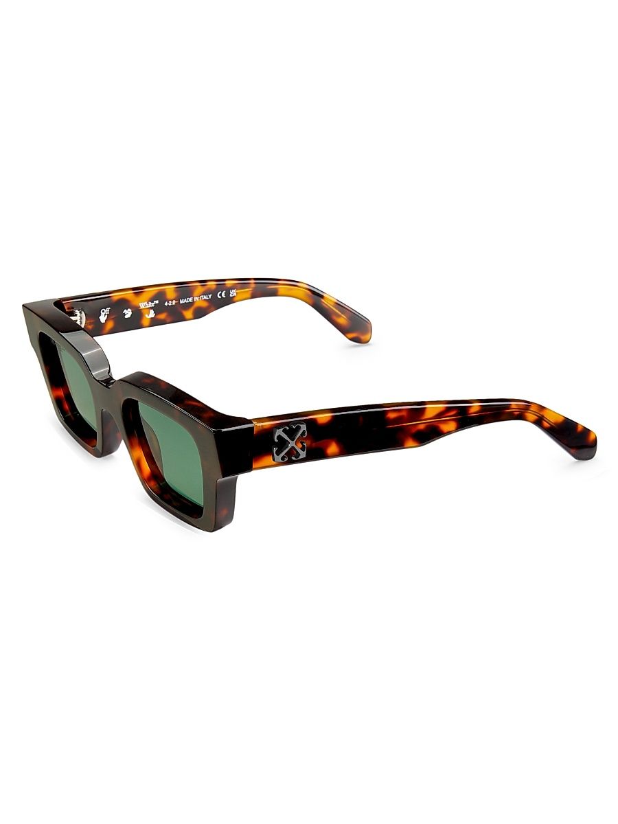 Men's Virgil 50MM Rectangular Sunglasses - Havana Green
