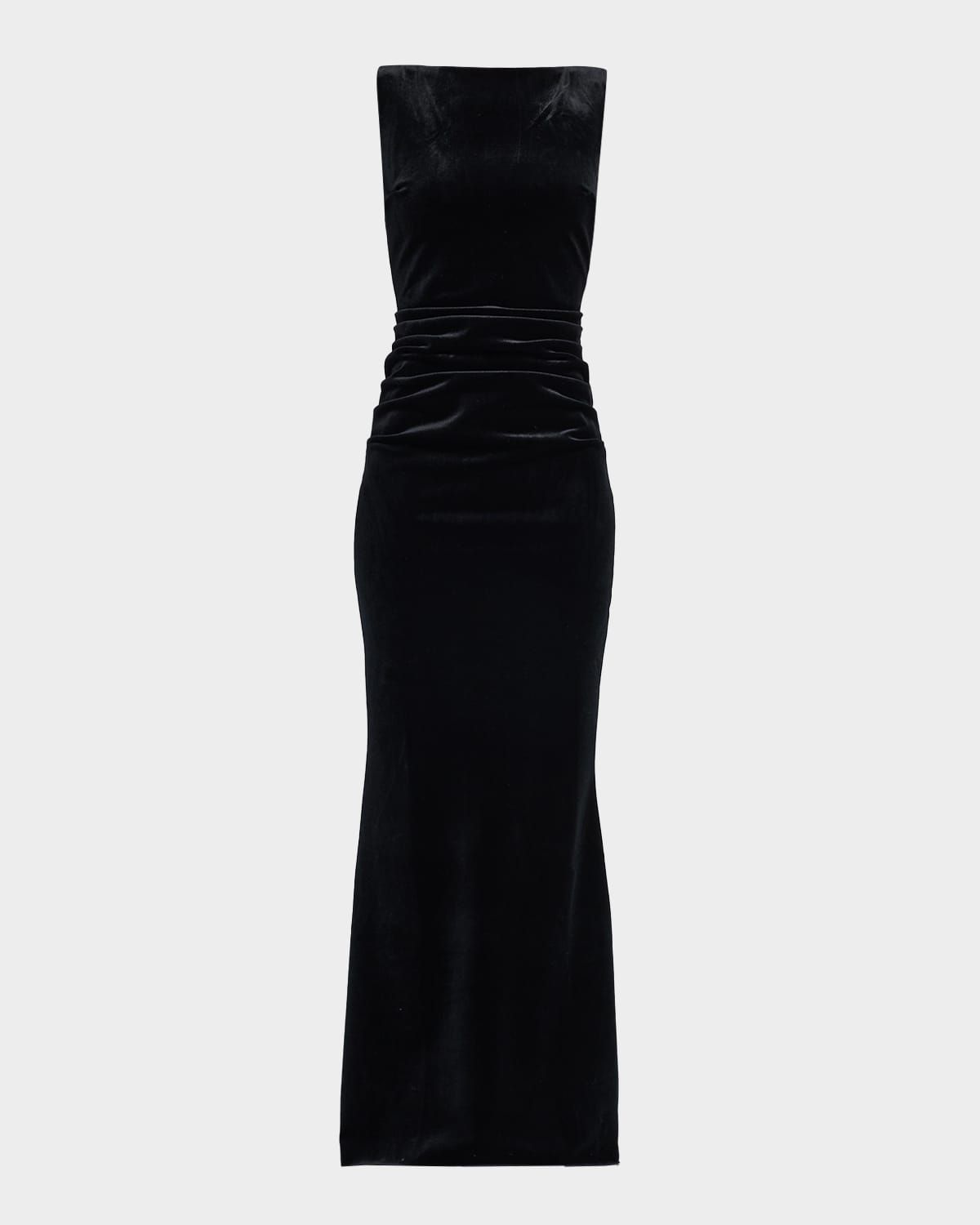 Nima Low-Back Velvet Mermaid Gown