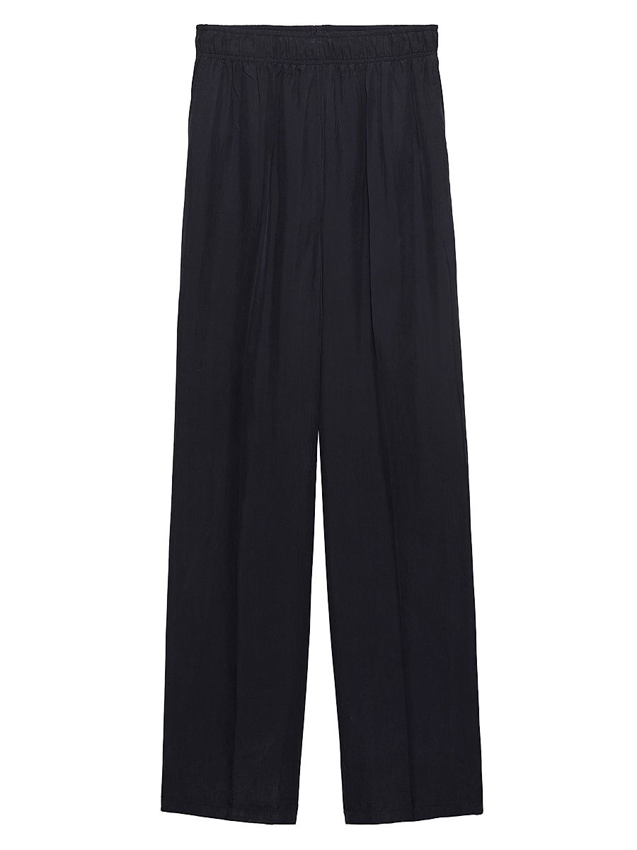 Women's Washed Silk Pants - Blue - Size 8