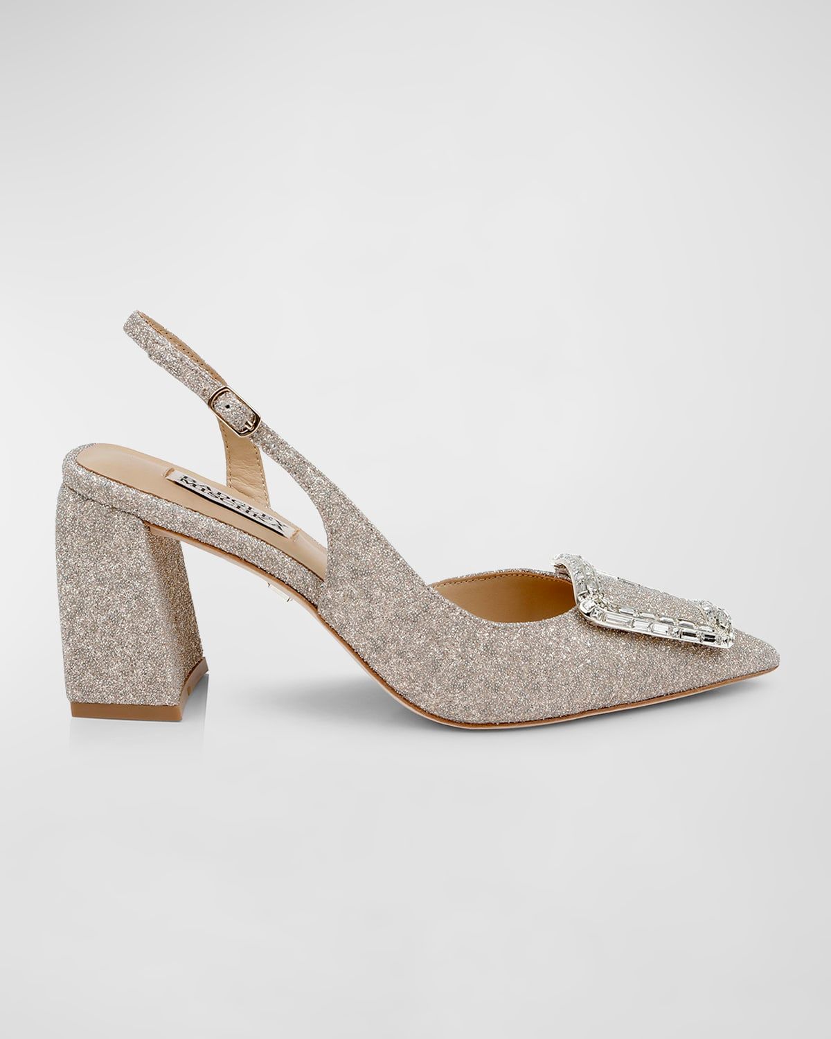 Adaline Glitter Buckle Slingback Pumps