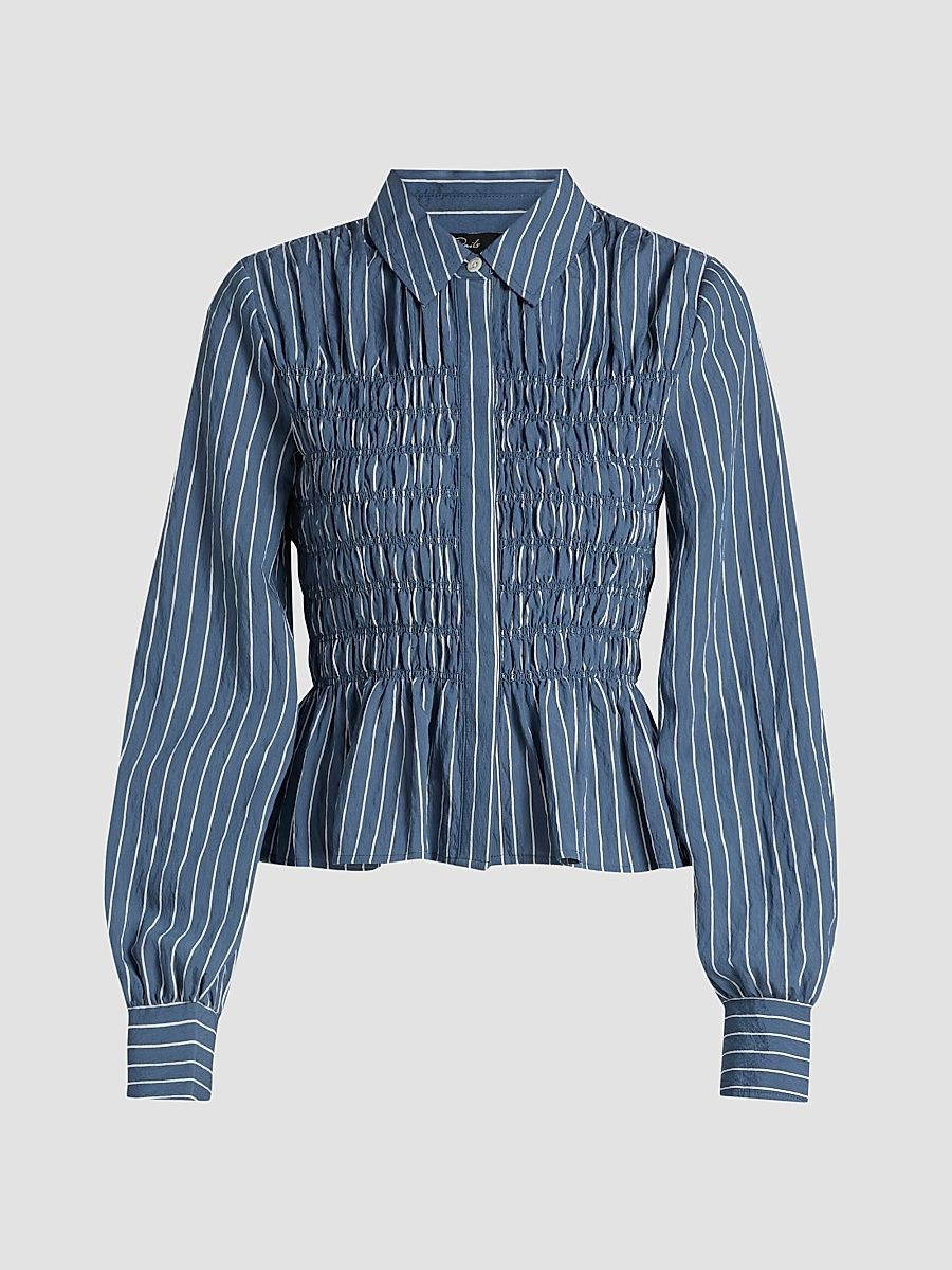 Women's Bradshaw Striped Blouse - Washed Indigo Stripe - Size XS