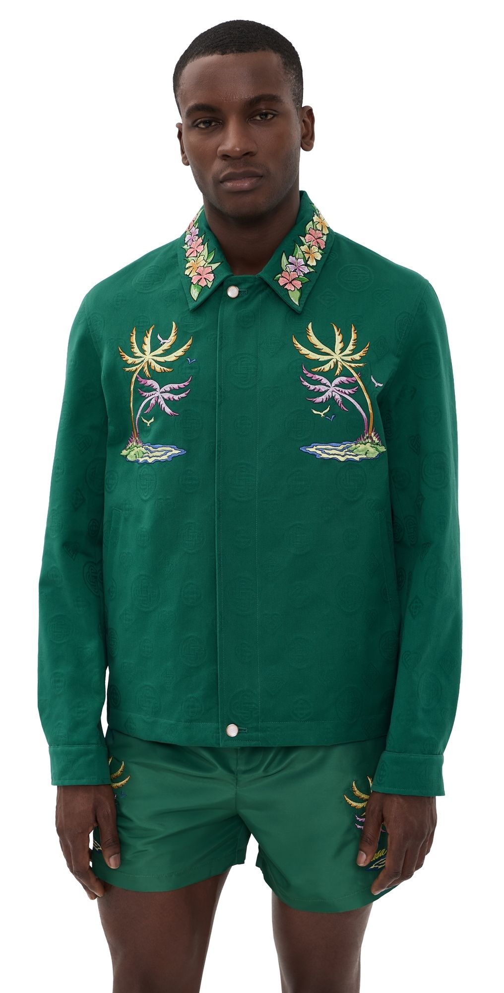 Casablanca Jacquard Diamond Monogram Jacket Green S
