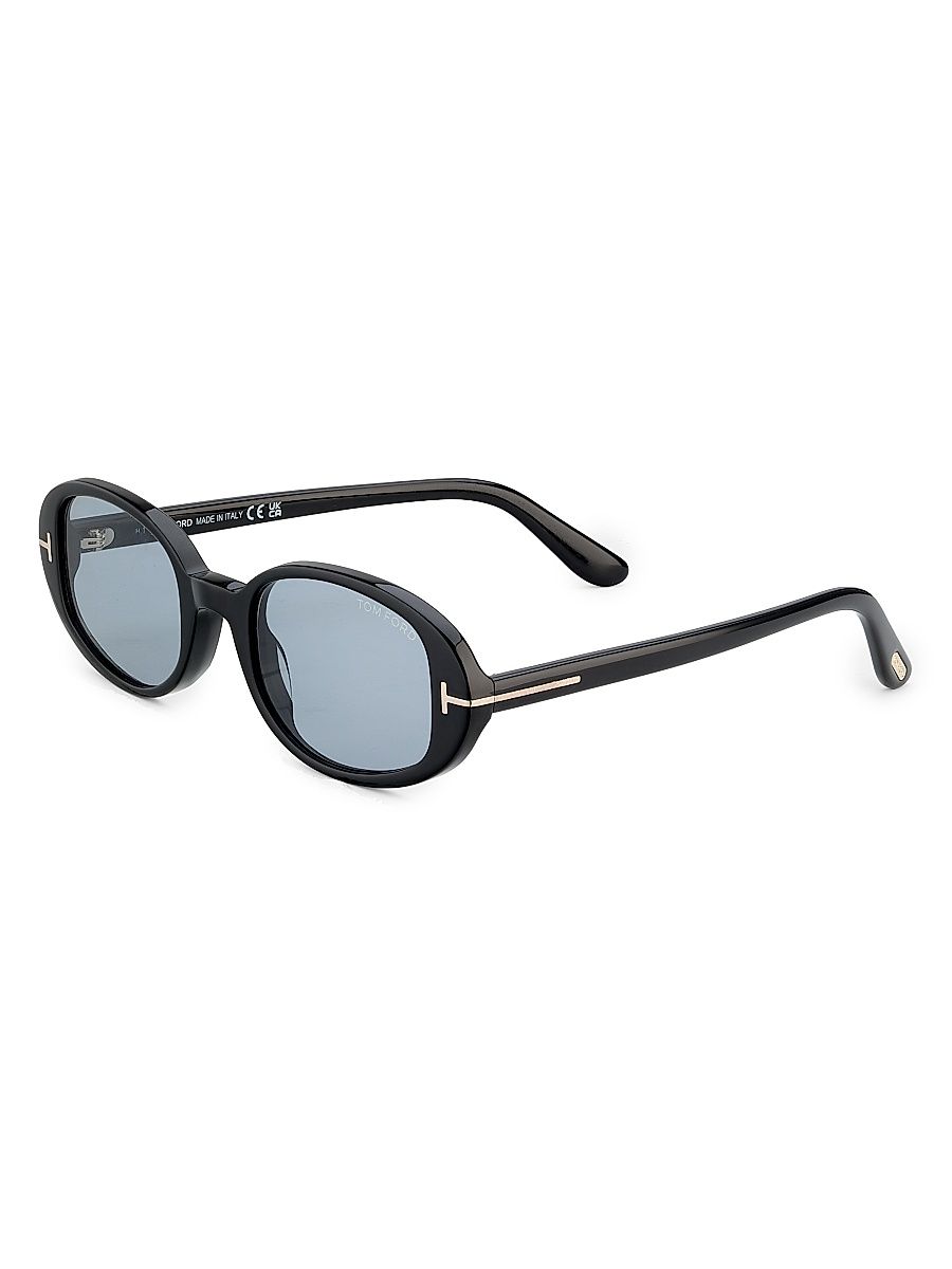 Women's Iggy 49MM Oval Sunglasses - Black Grey