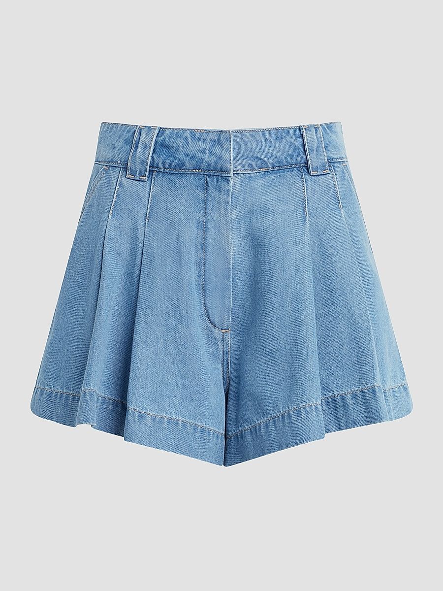 Women's The Lillie Pleated Denim Shorts - Copious - Size 6