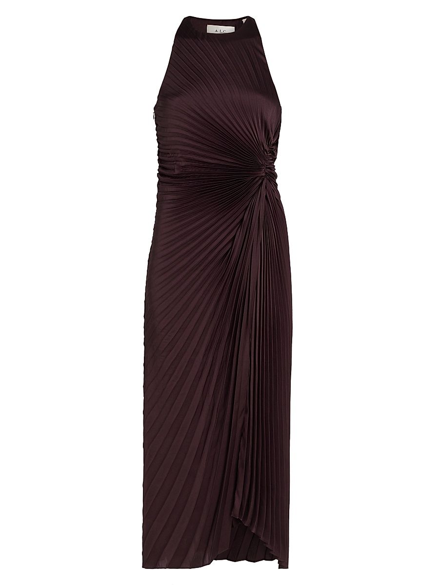 Women's Reagan Pleated Midi-Dress - Deep Plum - Size 12