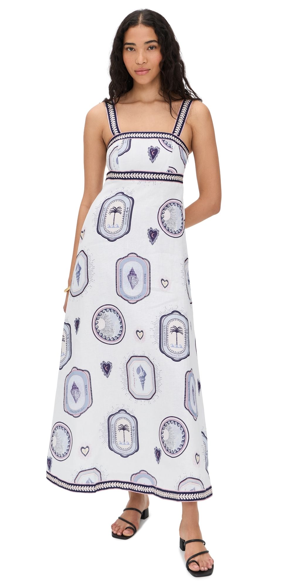 Kivari Alessia Maxi Dress Cream Navy 8