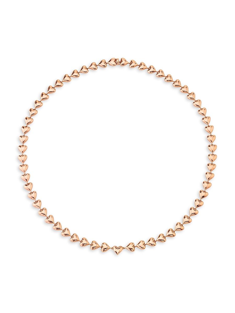 Women's 18K Rose Gold Eternity Heart Necklace - Rose Gold