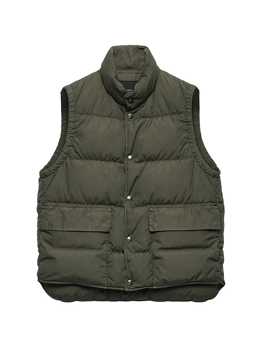 Men's Cotton Down Vest - Green - Size 42