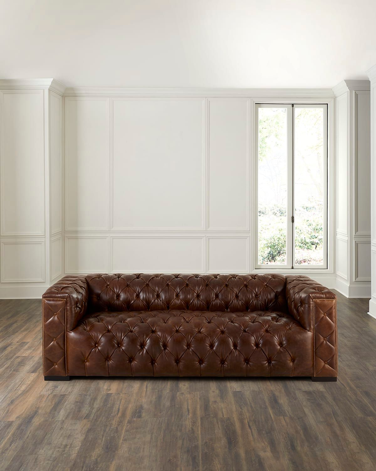 Mastra Leather Chesterfield Sofa, 101"