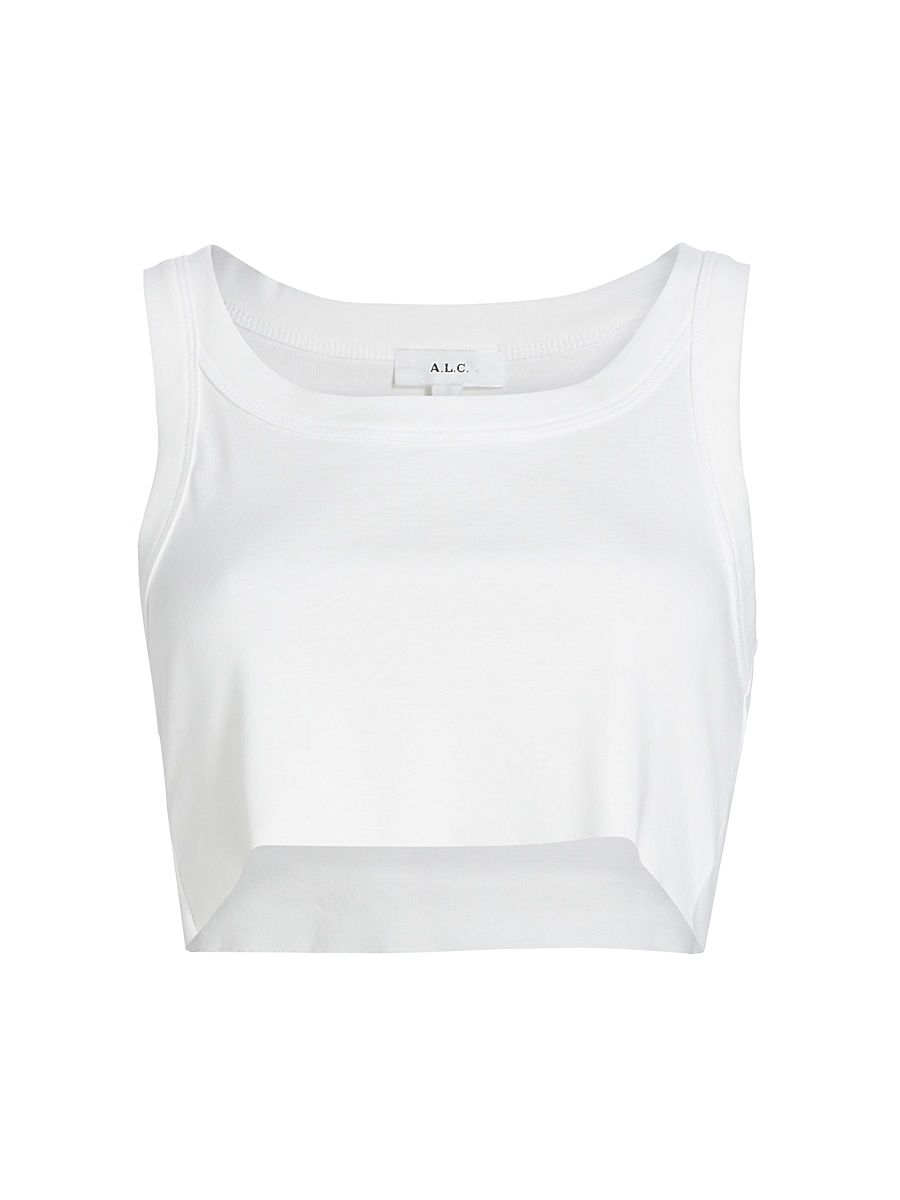 Women's Halsey Cotton Crop Tank - White - Size XL