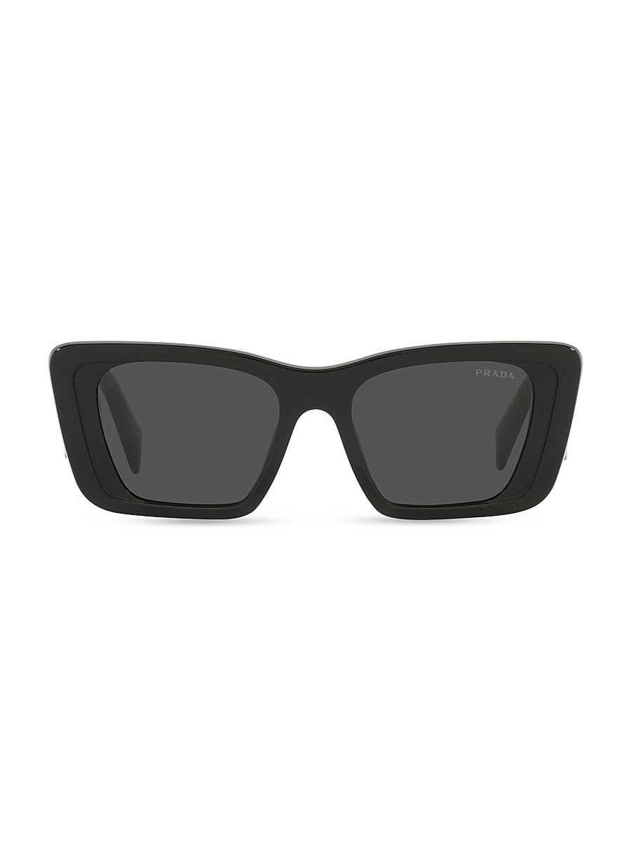 Prada Women's Symbole 51MM Rectangular Sunglasses - Black